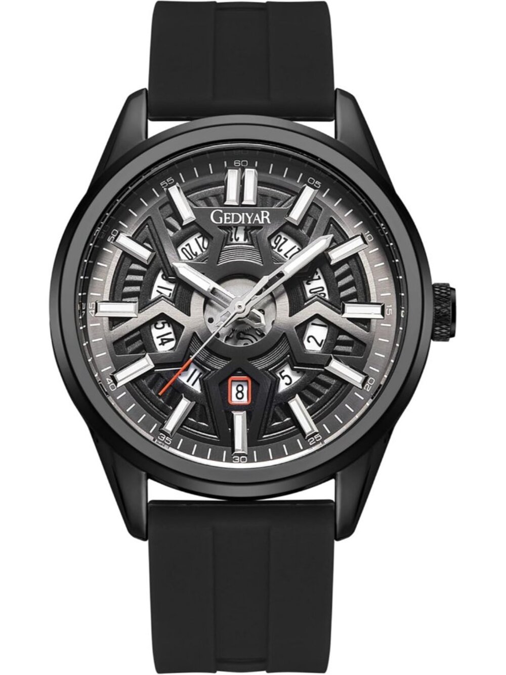 Mens All Black Analog Quartz Solid Luxury Casual Calendar Waterproof Wrist Watch